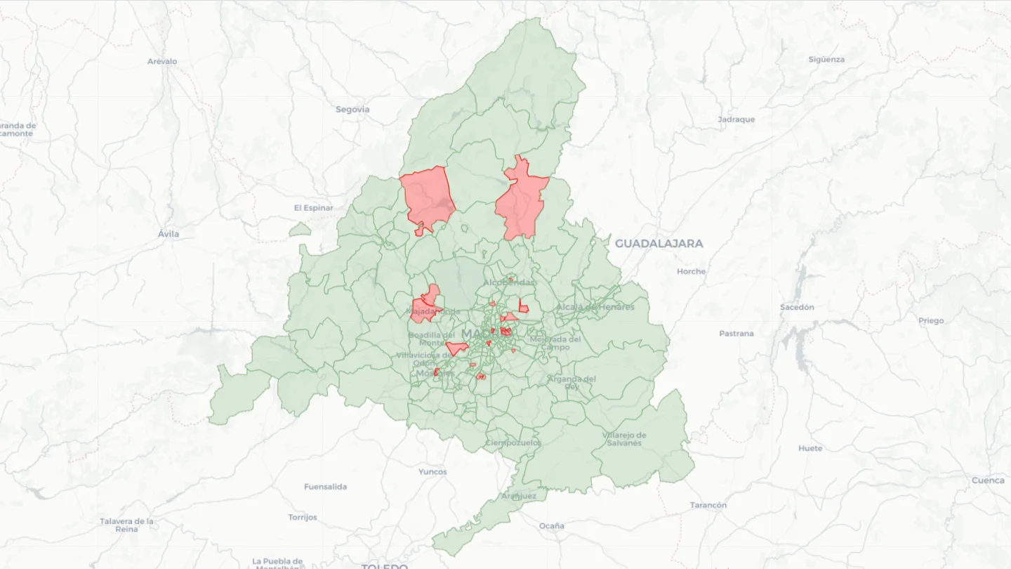 Estas son las zonas básicas de salud confinadas en la Comunidad de Madrid por COVID-19 