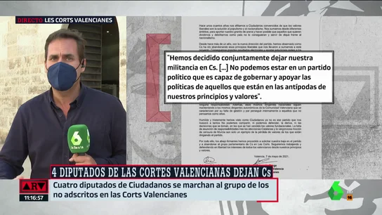 Cuatro diputados de Ciudadanos en las Cortes Valencianas dejan el partido pero no su acta y se pasan al grupo mixto Cuatro diputados de Ciudadanos en las Cortes Valencianas dejan el partido pero no su acta y se pasan al grupo mixto