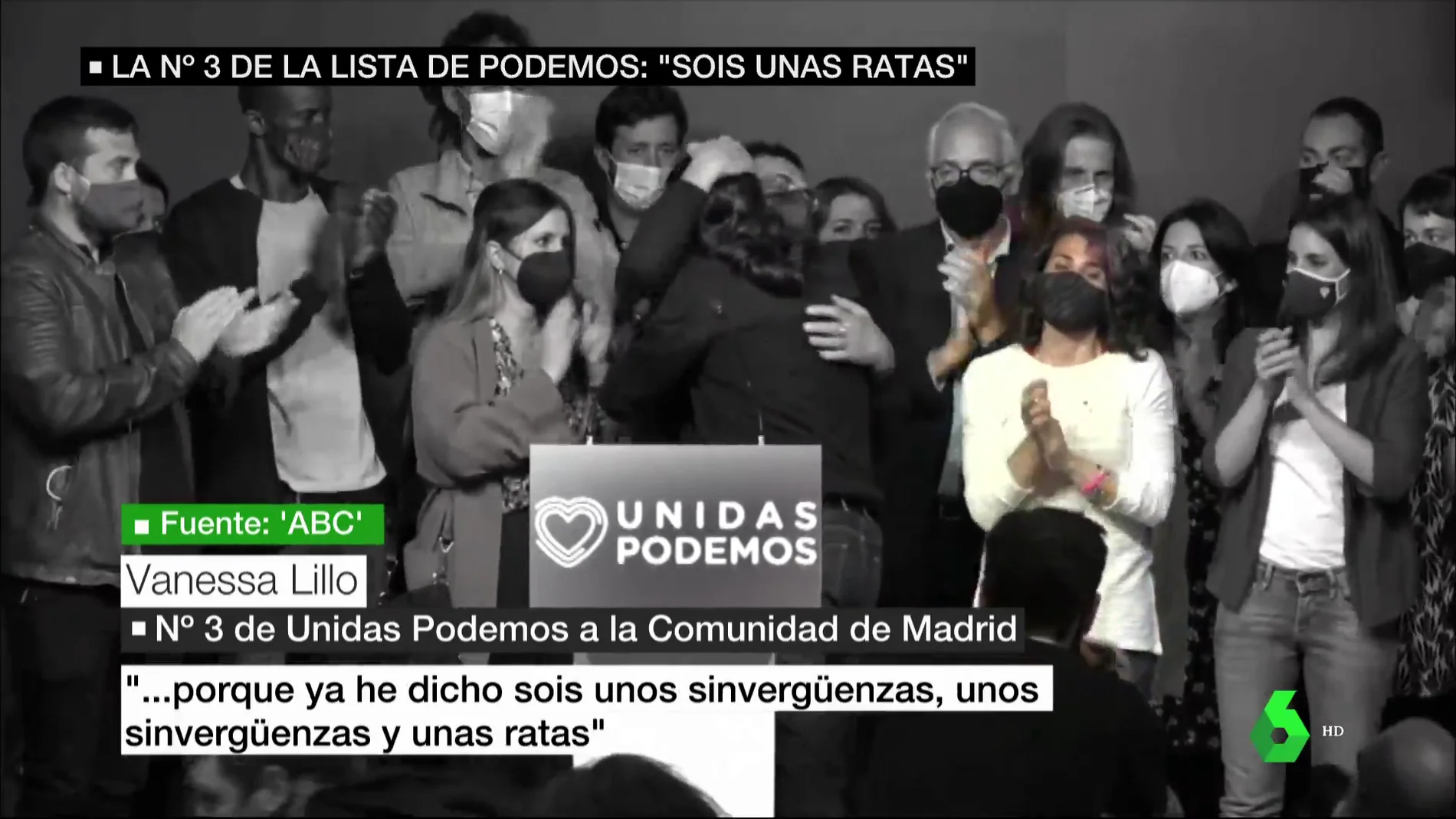El audio de la número 3 de Iglesias el 4M, de IU, criticando a Podemos: "Sois unos sinvergüenzas y unas ratas"