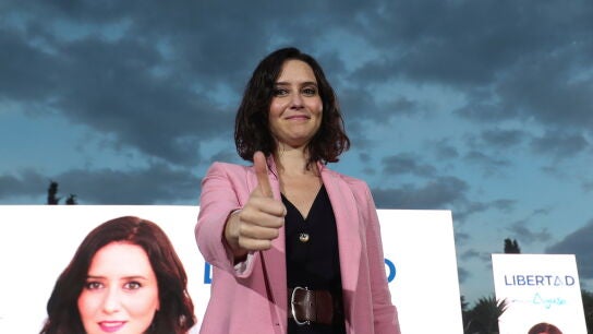 Isabel D&iacute;az Ayuso, durante su mitin de cierre de campa&ntilde;a por las elecciones del 4M