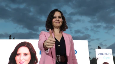 Isabel Díaz Ayuso, durante su mitin de cierre de campaña por las elecciones del 4M Isabel Díaz Ayuso, durante su mitin de cierre de campaña por las elecciones del 4M