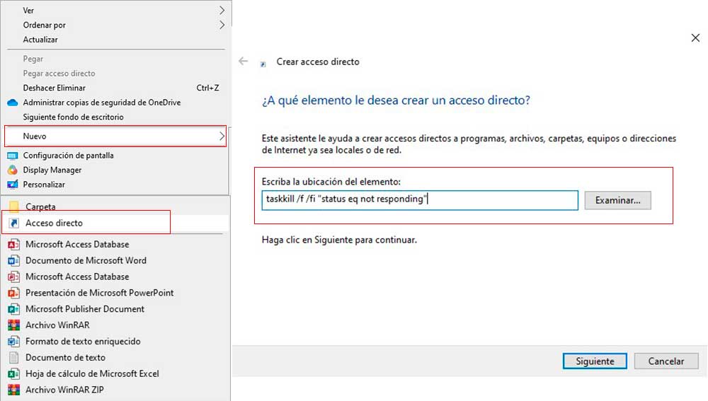 Creando un acceso directo