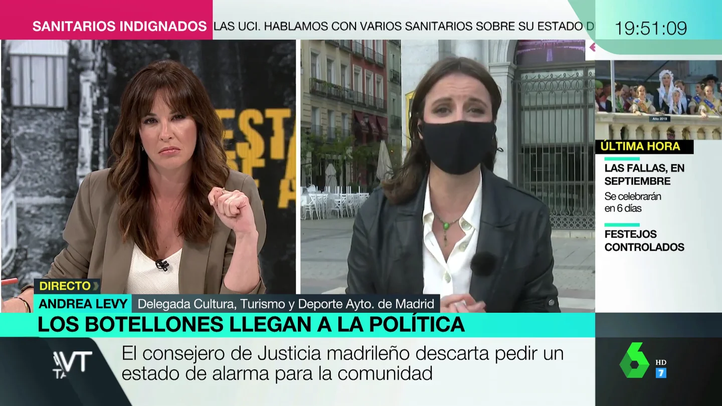 Andrea Levy critica que se gobierne "en la excepcionalidad durante 14 meses" sin medidas alternativas: "Nos sanará es la vacuna, no continuar con medidas excepcionales" Andrea Levy critica que se gobierne "en la excepcionalidad durante 14 meses" sin medidas alternativas: "Nos sanará es la vacuna, no continuar con medidas excepcionales"