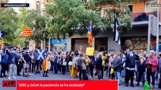 Momento de la concentración en la sede de ERC ARV