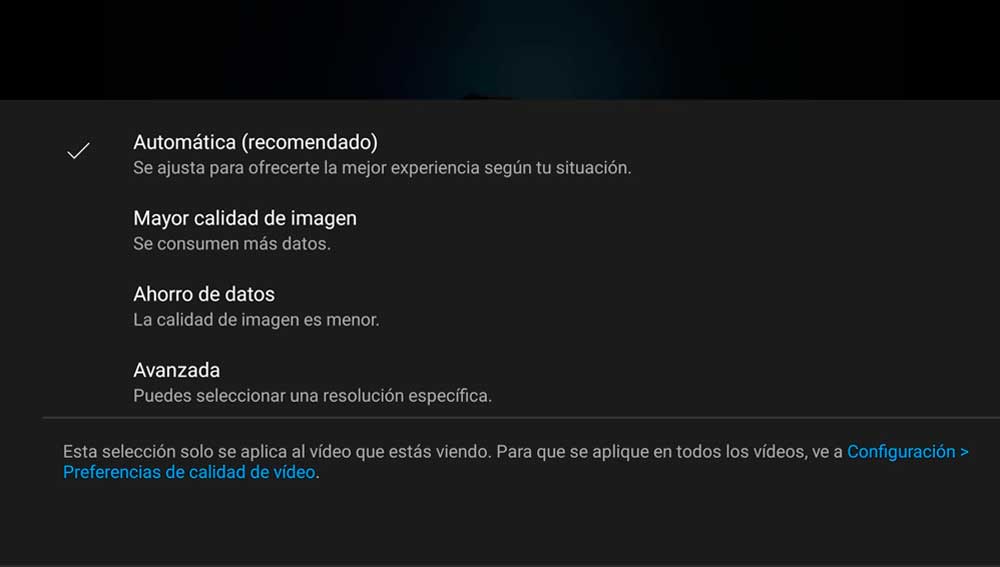 Opciones de resolución 