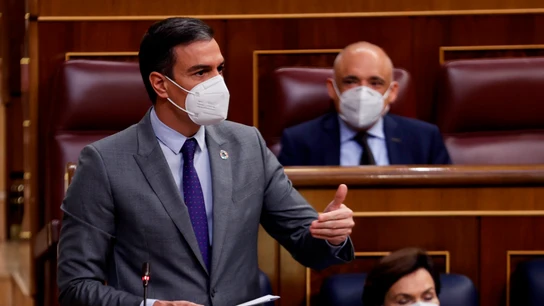 El presidente del Gobierno, Pedro Sánchez, durante una intervención en la sesión de control al Ejecutivo El presidente del Gobierno, Pedro Sánchez, durante una intervención en la sesión de control al Ejecutivo