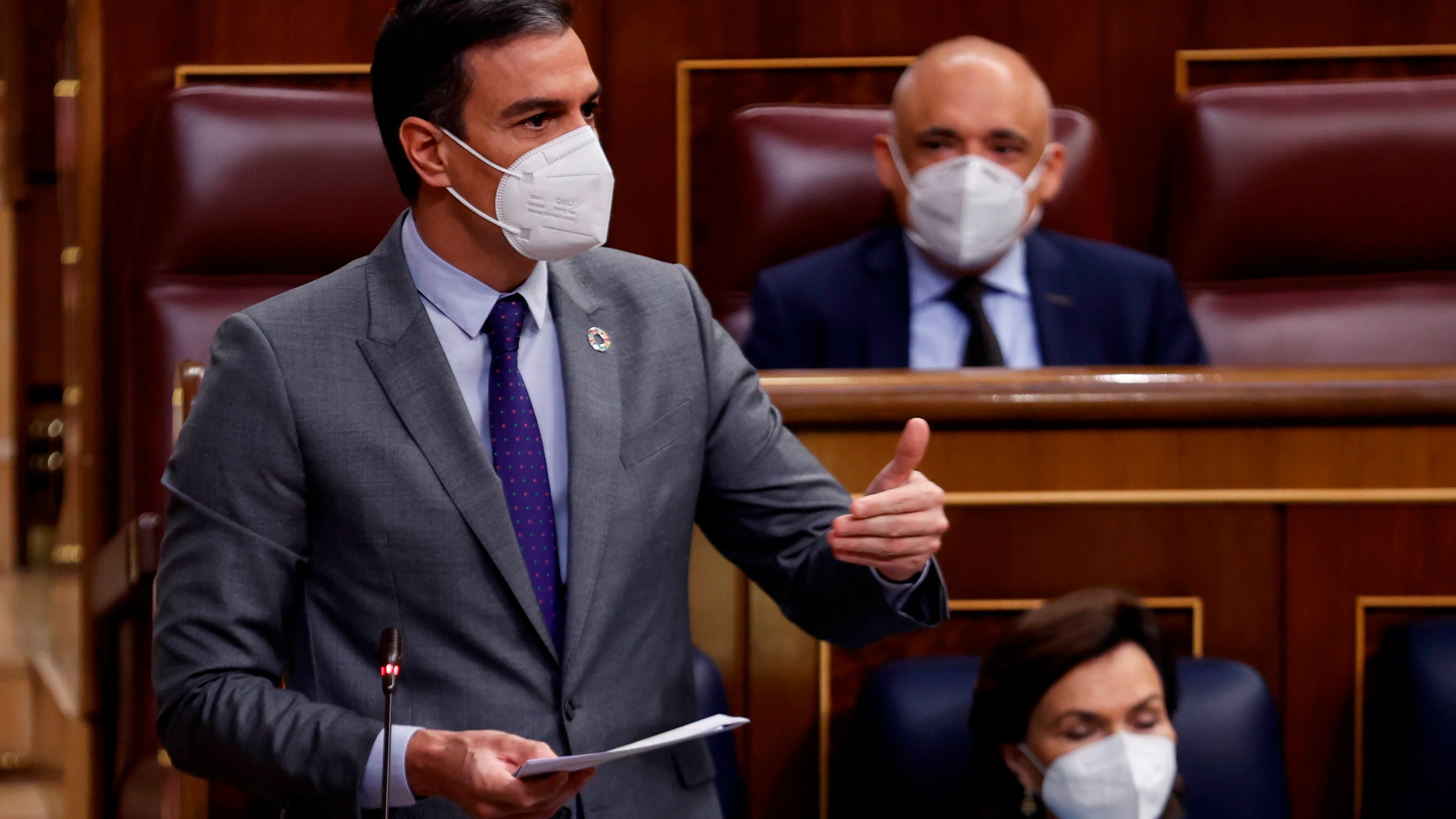 El presidente del Gobierno, Pedro Sánchez, durante una intervención en la sesión de control al Ejecutivo