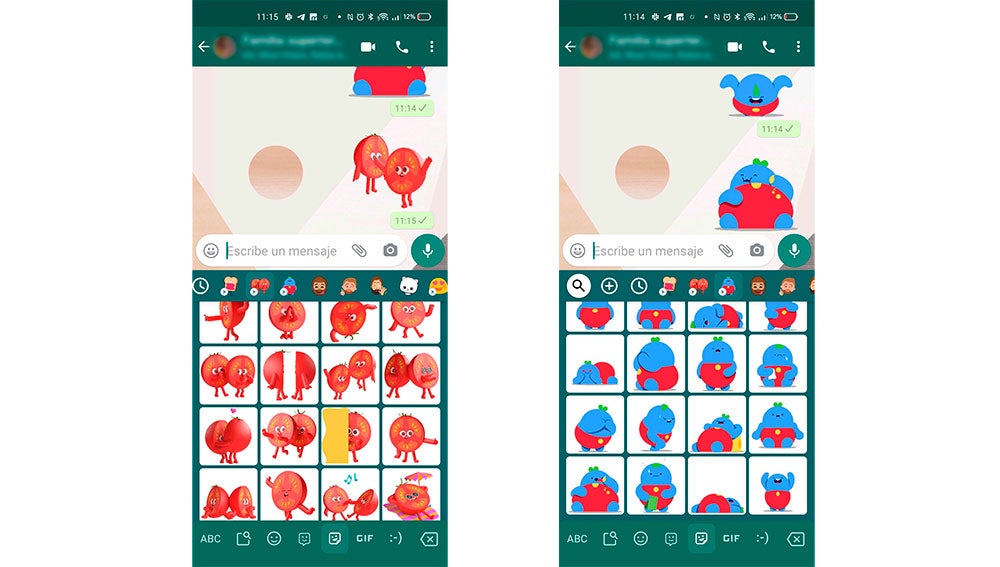 Enviando los nuevos stickers