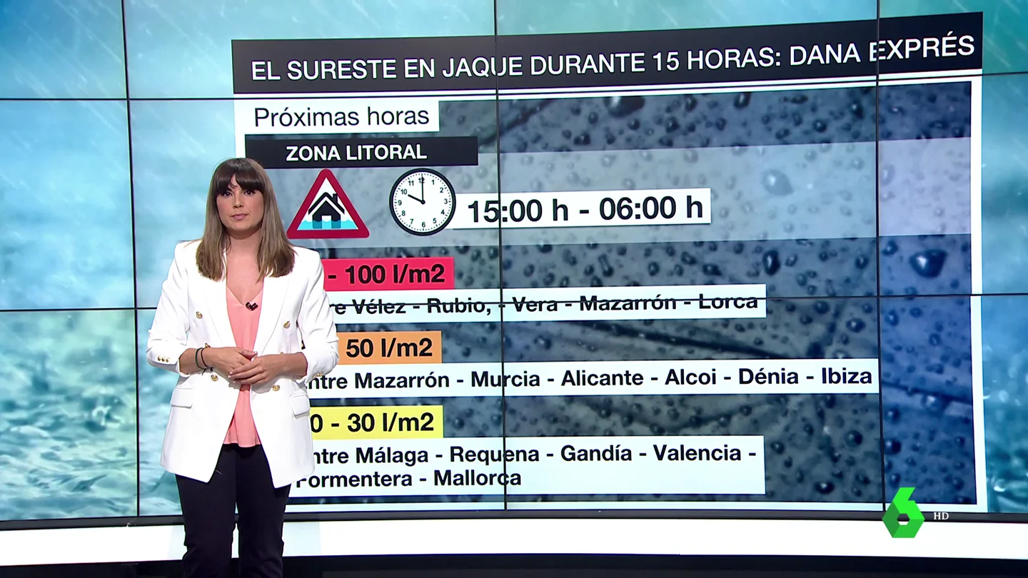 Lluvias 'express' de hasta 100 litros por metro cuadrado en Almería y la Región de Murcia Lluvias 'express' de hasta 100 litros por metro cuadrado en Almería y la Región de Murcia