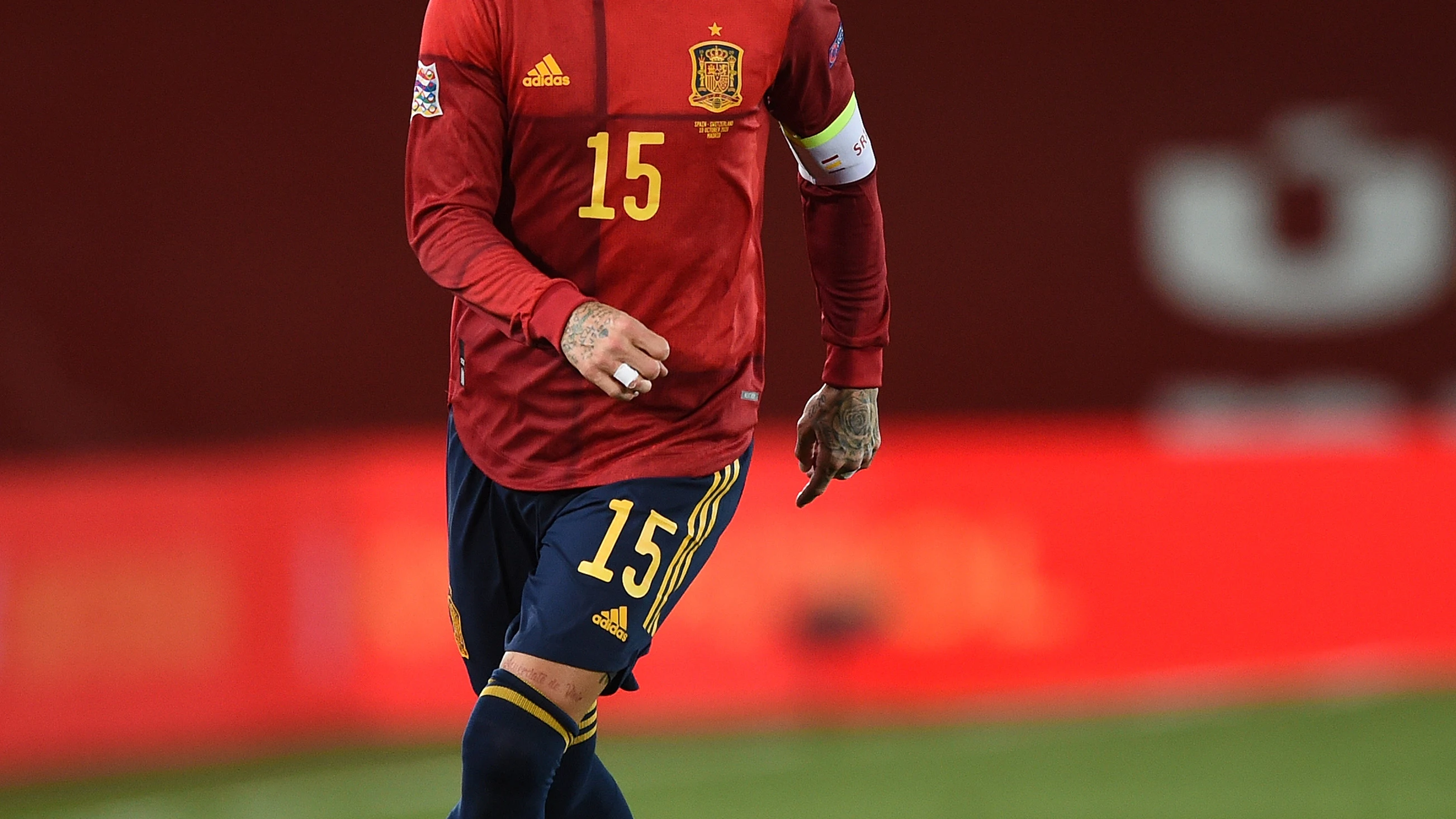 Sergio Ramos, en el partido de España frente a Suiza de la Liga de Naciones