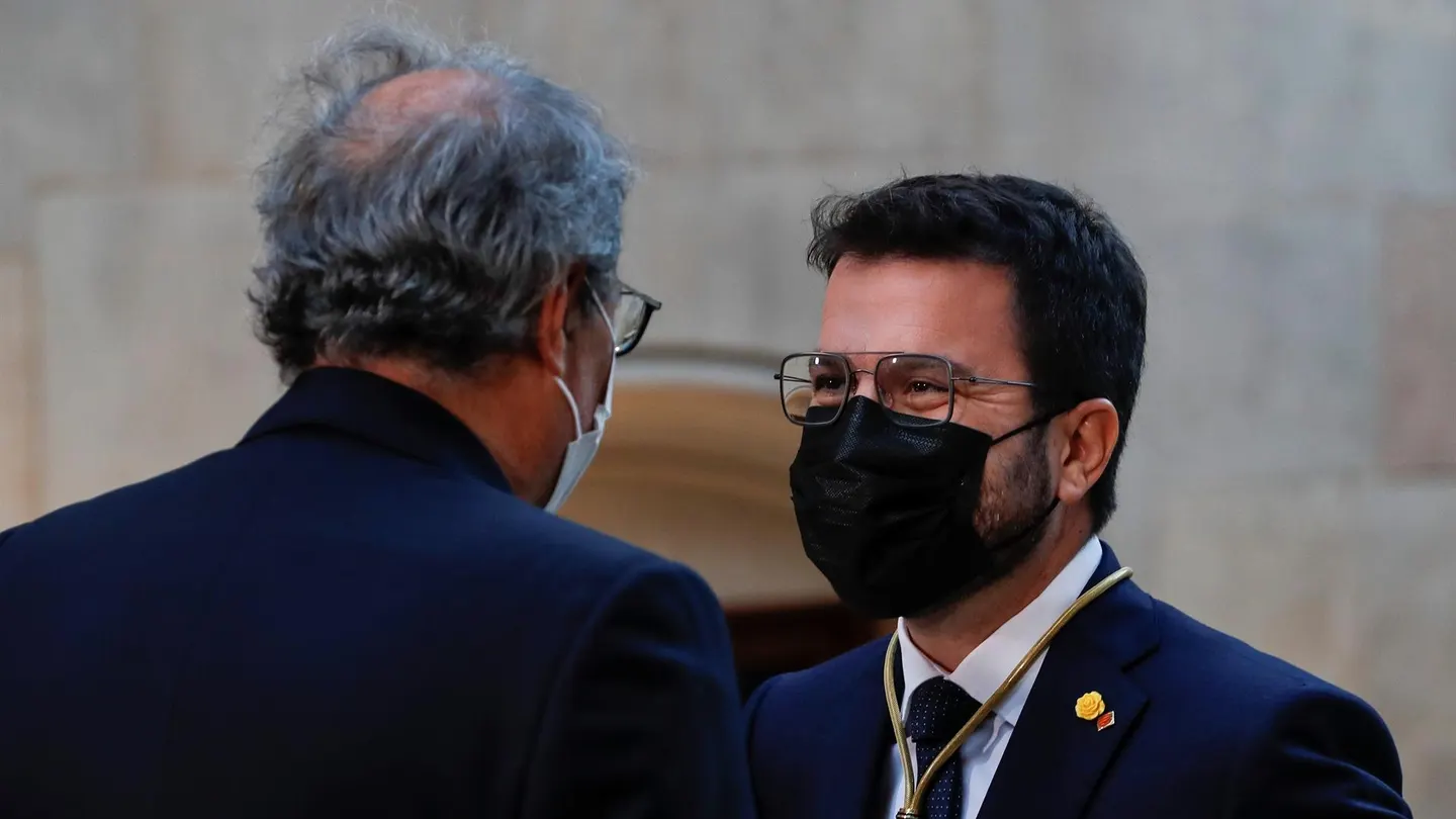 El expresidente de la Generalitat Quim Torra felicita a Pere Aragonès El expresidente de la Generalitat Quim Torra felicita a Pere Aragonès