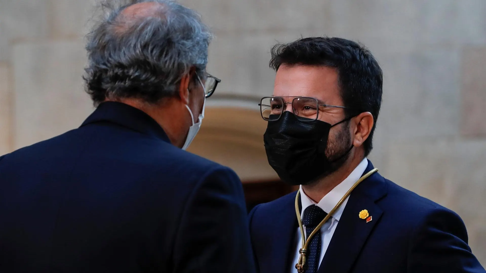 El expresidente de la Generalitat Quim Torra felicita a Pere Aragonès