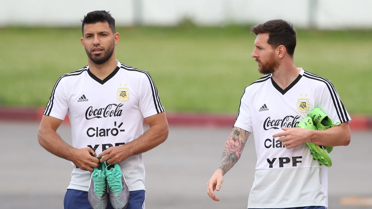 Kun Agüero y Leo Messi, con la selección argentina Kun Agüero y Leo Messi, con la selección argentina