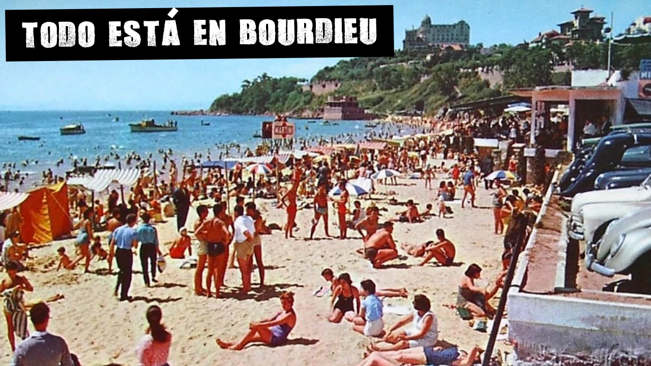 Familias en la playa de la Magdalena, Santander