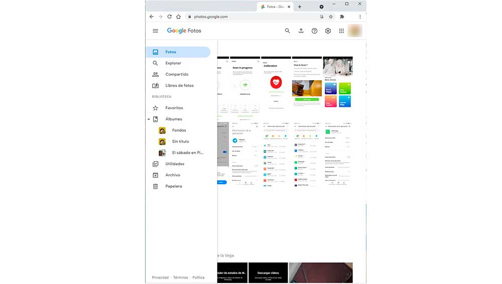 Versión escritorio de Google Fotos