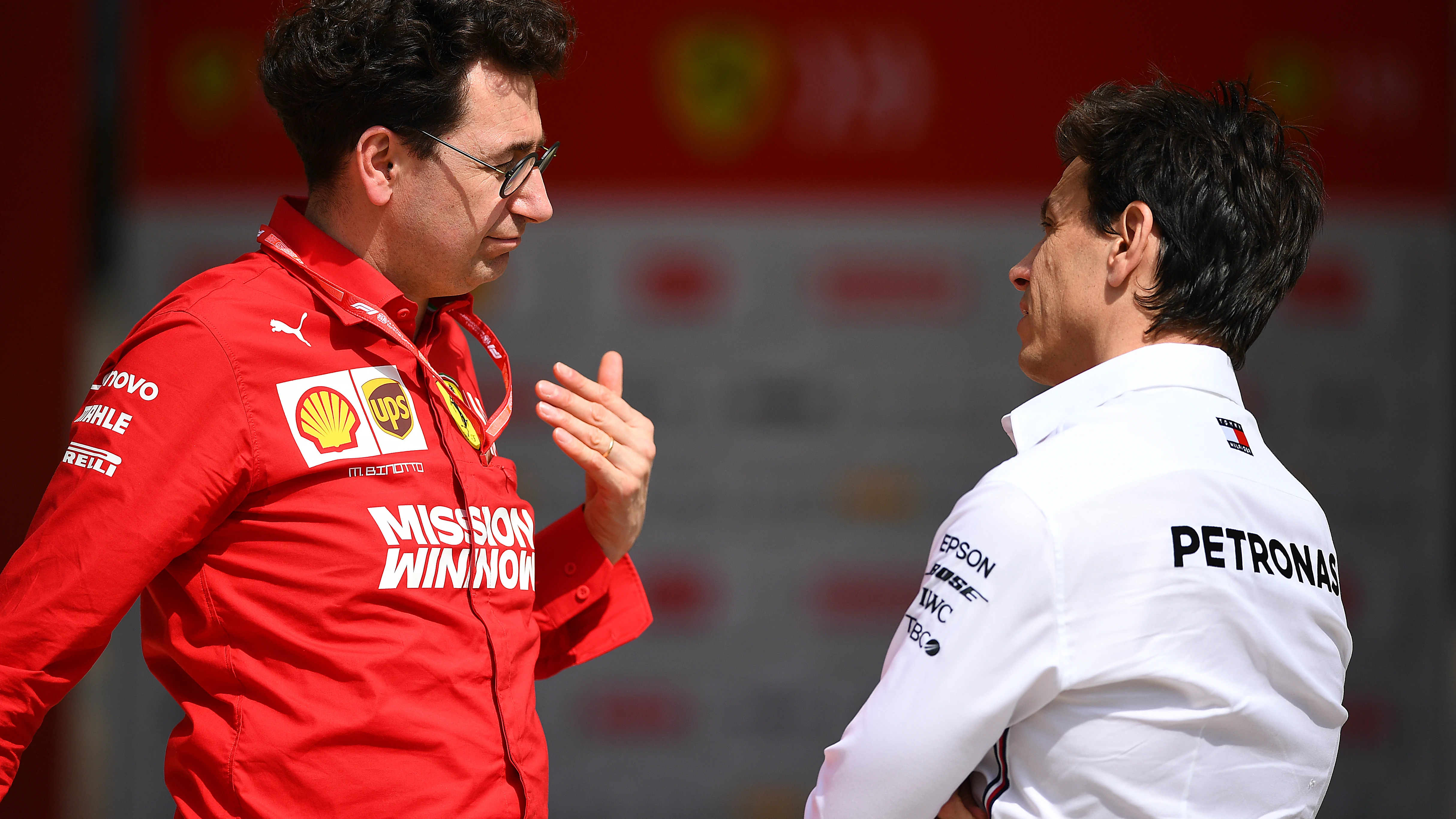 Mattia Binotto y Toto Wolff