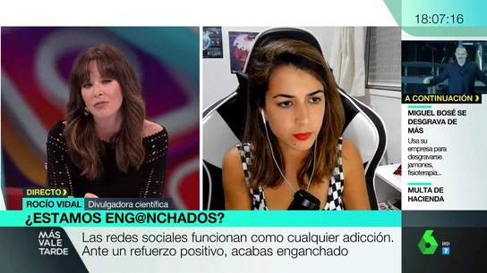 El consejo de Rocío Vidal para desconectar de las redes sociales: "No coger el móvil a partir de cierta hora reporta beneficios positivos" El consejo de Rocío Vidal para desconectar de las redes sociales: "No coger el móvil a partir de cierta hora reporta beneficios positivos"