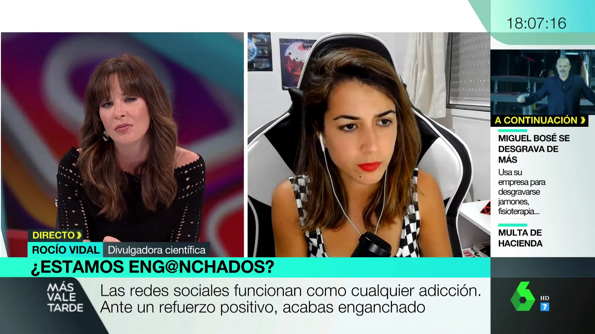 El consejo de Rocío Vidal para desconectar de las redes sociales: "No coger el móvil a partir de cierta hora reporta beneficios positivos" El consejo de Rocío Vidal para desconectar de las redes sociales: "No coger el móvil a partir de cierta hora reporta beneficios positivos"