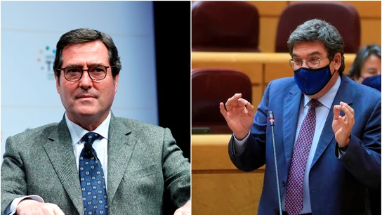 A la izquierda, Antonio Garamendi; a la derecha, José Luis Escrivá A la izquierda, Antonio Garamendi; a la derecha, José Luis Escrivá