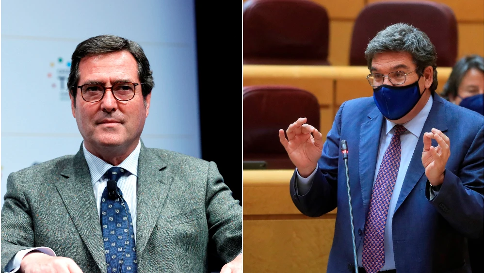 A la izquierda, Antonio Garamendi; a la derecha, José Luis Escrivá 