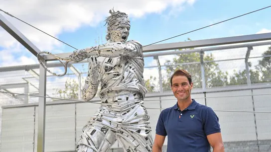 La estatua de Rafa Nadal en Roland Garros La estatua de Rafa Nadal en Roland Garros