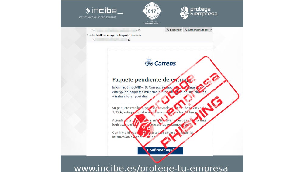 El mensaje fraudulento