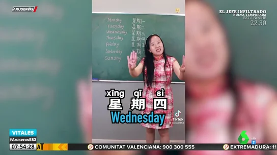 El vídeo viral de una joven enseñando los días de la semana en chino El vídeo viral de una joven enseñando los días de la semana en chino