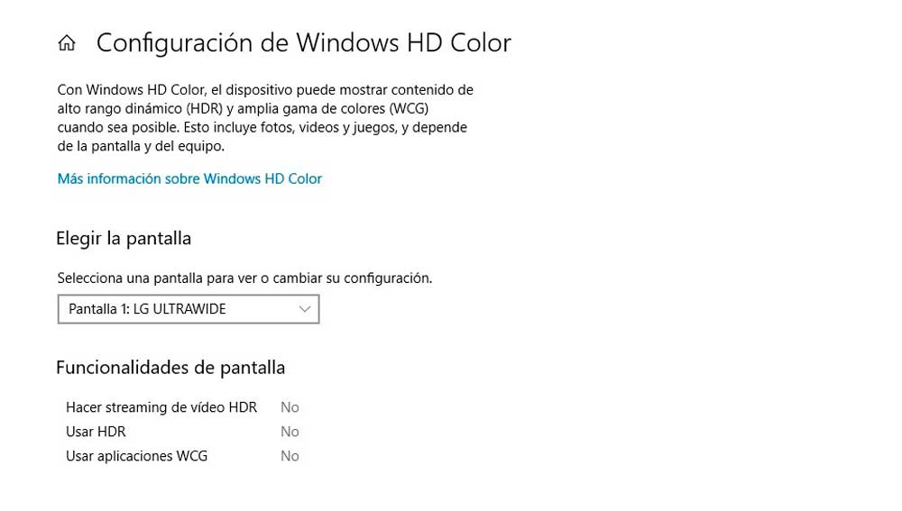 Configurando windows HD Color