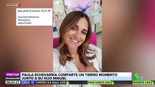 El tierno momento de Paula Echevarría junto a su hijo Miguel un mes después de su nacimiento El tierno momento de Paula Echevarría junto a su hijo Miguel un mes después de su nacimiento