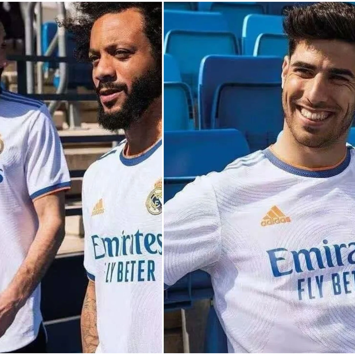 Reciclar artículo Corta vida Benzema, Asensio y Marcelo ya posan con la nueva camiseta del Real Madrid