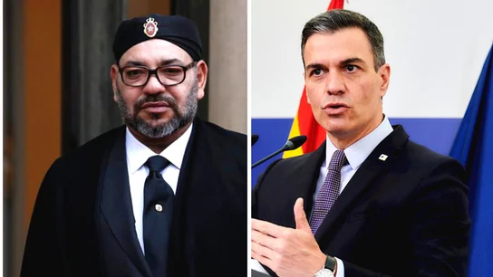 Imágenes de archivo de Mohamed VI y Pedro Sánchez Mohamed VI y Pedro Sánchez