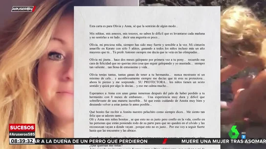 Nueva carta de la madre de las niñas de Tenerife: "No saben lo difícil que es levantarse cada mañana y no tenerlas a mi lado" Nueva carta de la madre de las niñas de Tenerife: "No saben lo difícil que es levantarse cada mañana y no tenerlas a mi lado"