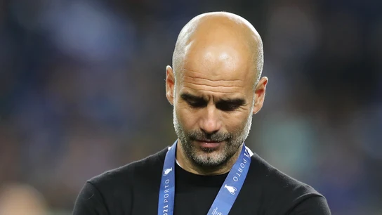 Pep Guardiola, tras caer derrotado frente al Chelsea en la final de la Champions Pep Guardiola, tras caer derrotado frente al Chelsea en la final de la Champions