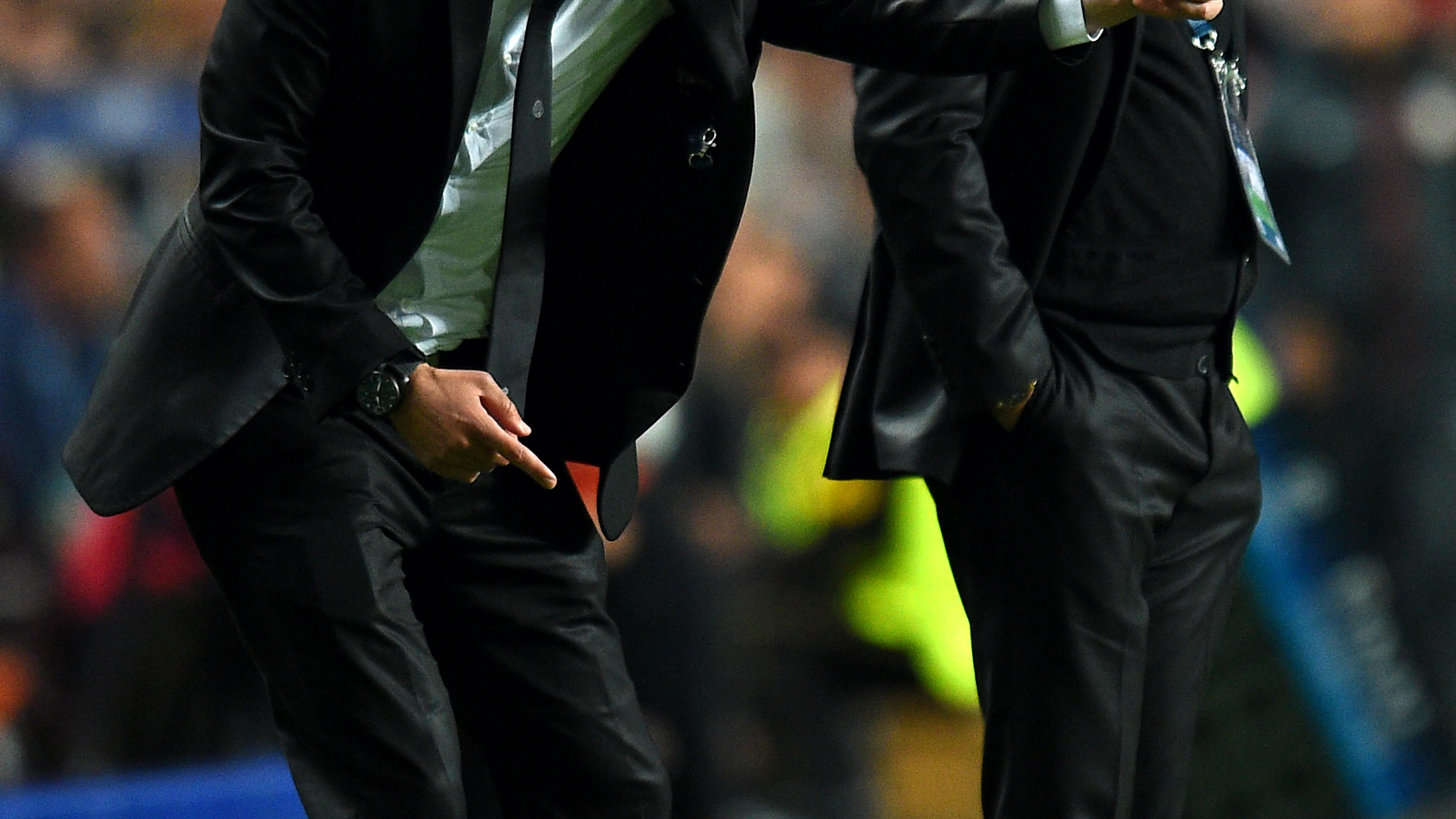 Zinedine Zidane y Carlo Ancelotti durante la final de Champions de Lisboa (2014)