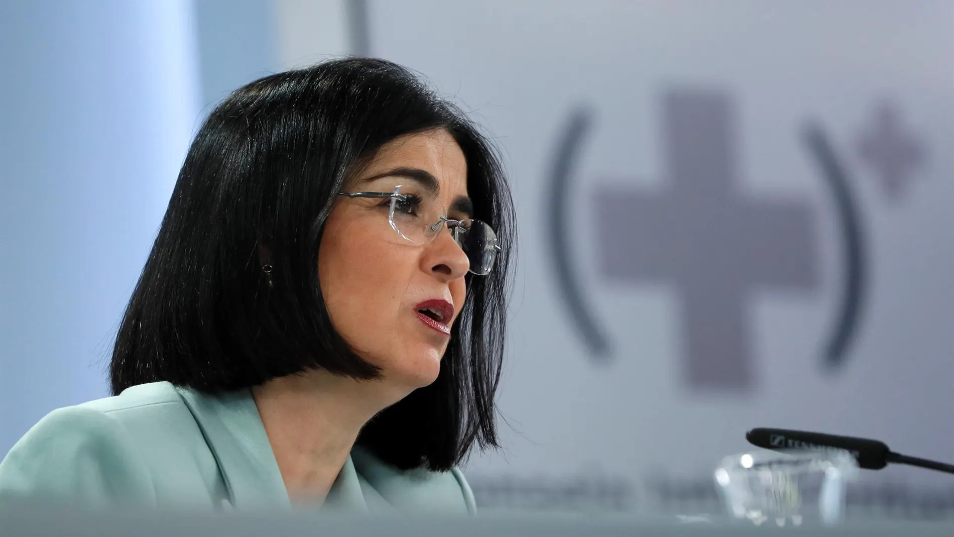 La ministra de Sanidad, Carolina Darias, durante la rueda de prensa tras el Consejo Interterritorial.