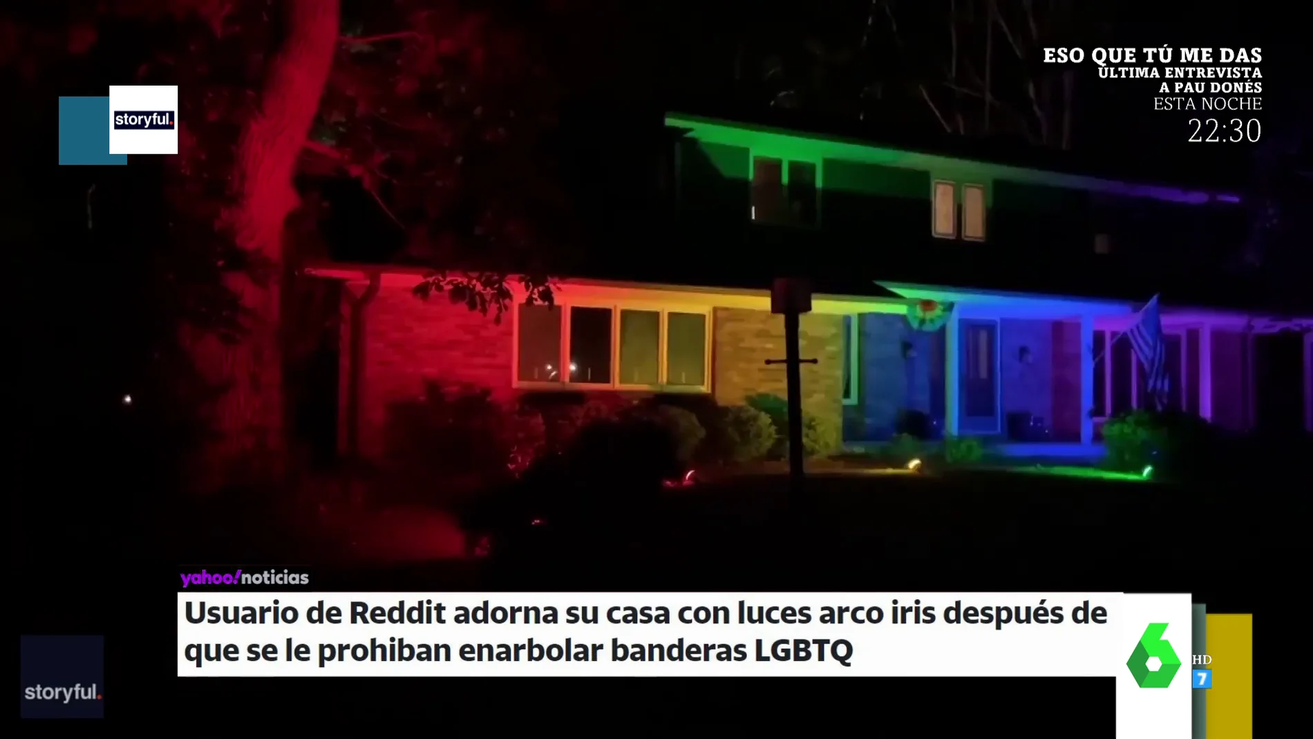 La ingeniosa solución de una persona cuyos homófobos vecinos le prohibieron poner la bandera LGTBI en su casa