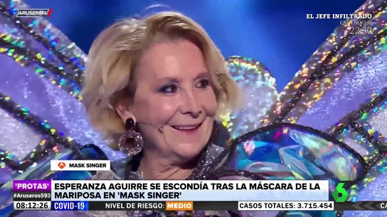 Mask Singer descubre a Esperanza Aguirre bajo la máscara de la Mariposa Mask Singer descubre a Esperanza Aguirre bajo la máscara de la Mariposa