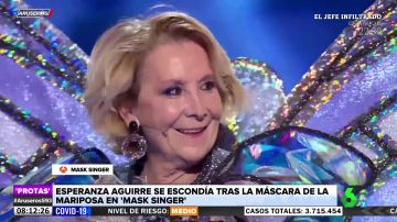 Mask Singer descubre a Esperanza Aguirre bajo la máscara de la Mariposa