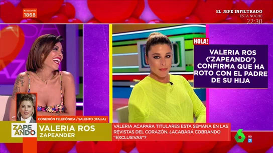 Valeria Ros entra en directo por teléfono en Zapeando para hablar de su ruptura: "Aquí estoy con el padre de mi hija" Valeria Ros entra en directo por teléfono en Zapeando para hablar de su ruptura: "Aquí estoy con el padre de mi hija"