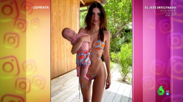 La imagen de Emily Ratajkowski con su bebé que levanta críticas en las redes