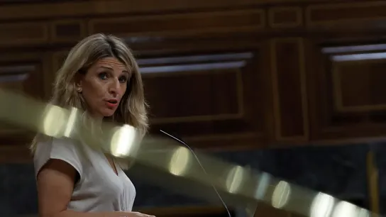 La ministra de Trabajo, Yolanda Díaz durante su intervención el pleno del Congreso de los Diputados. La ministra de Trabajo, Yolanda Díaz durante su intervención el pleno del Congreso de los Diputados.