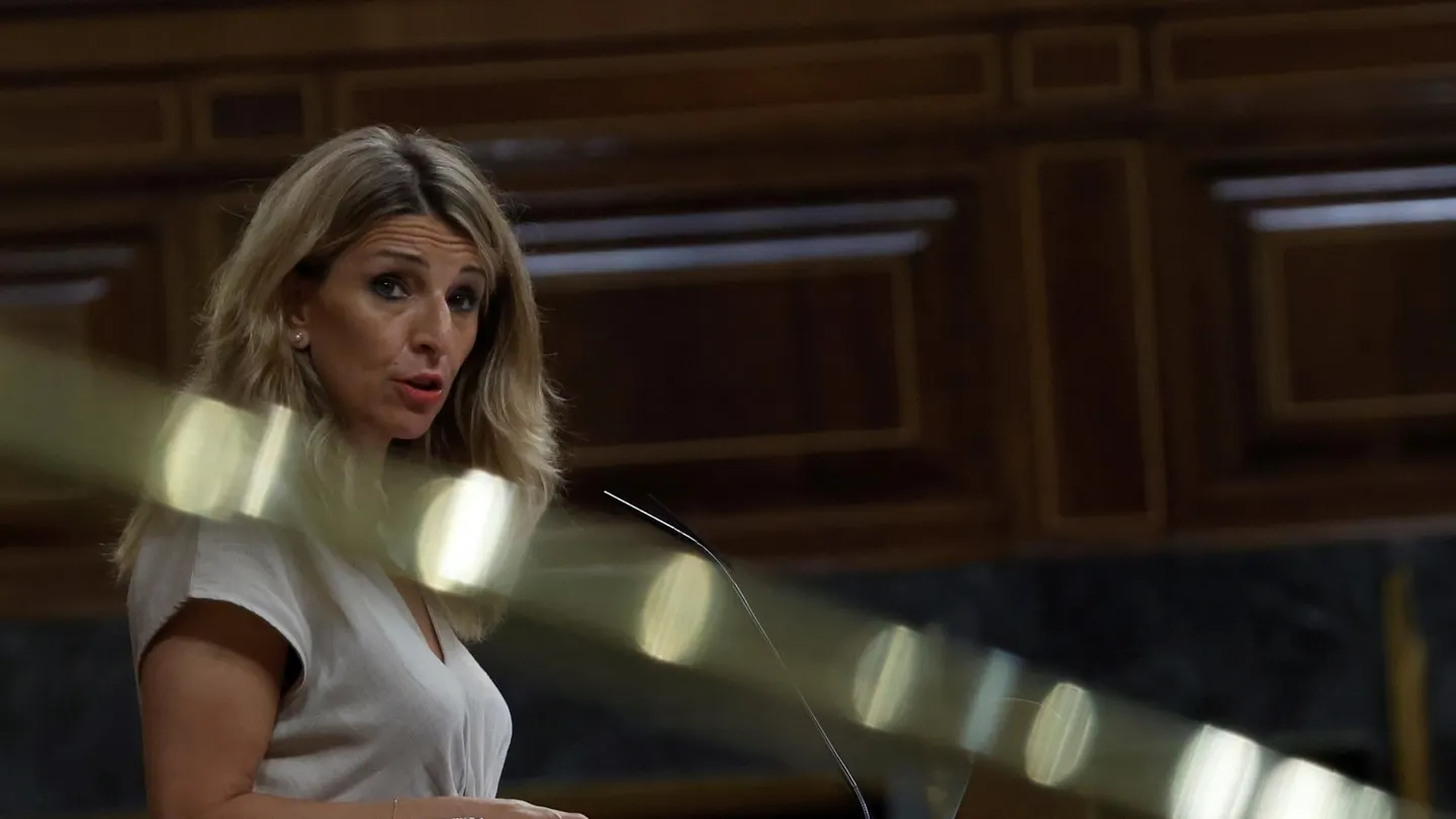 La ministra de Trabajo, Yolanda Díaz durante su intervención el pleno del Congreso de los Diputados. La ministra de Trabajo, Yolanda Díaz durante su intervención el pleno del Congreso de los Diputados.