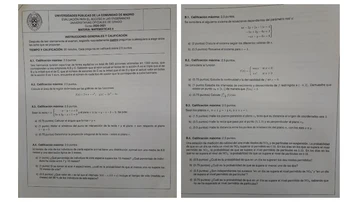 Examen de Matemáticas II de la EBAU de Madrid 2021
