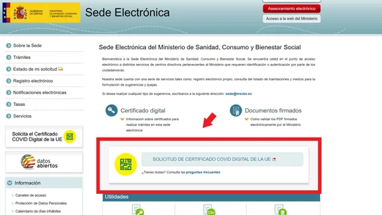 Cómo solicitar el certificado COVID COVID