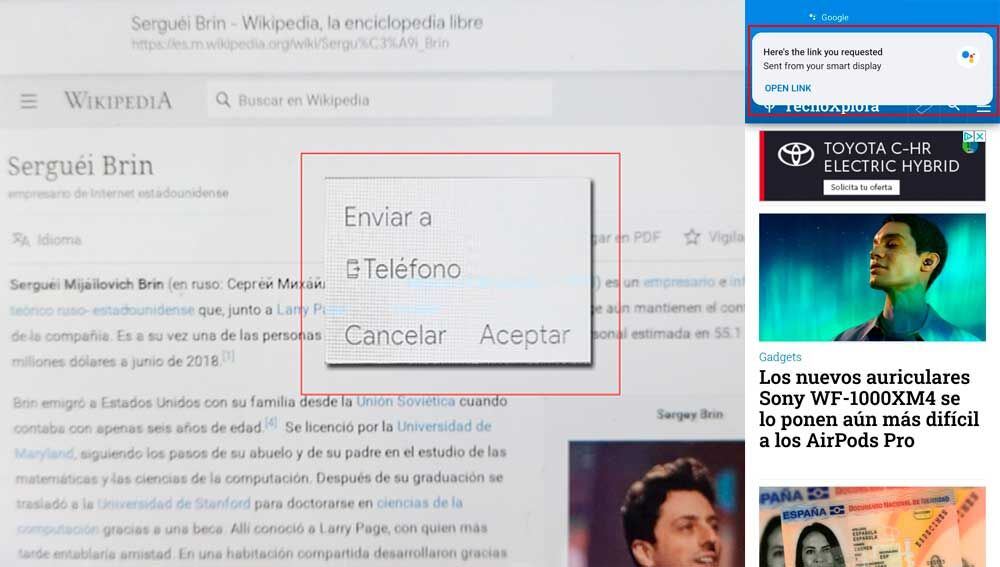 Enviando contenido desde la pantalla inteligente