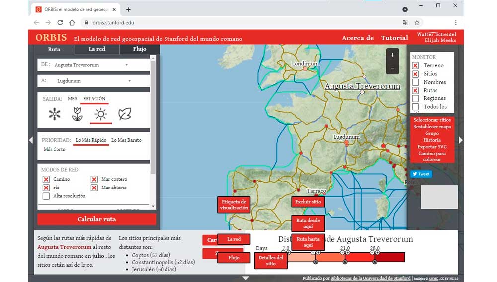 El Google Maps romano
