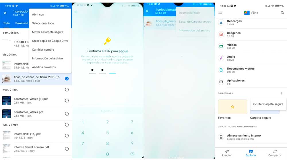 Ocultando archivos en la carpeta segura