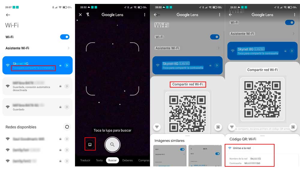 Leyendo el código QR conGoogle Lens