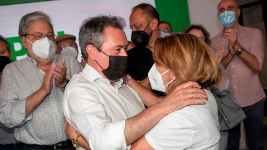 Juan Espadas y Susana Díaz, tras conocerse los resultados de las primarias en el PSOE Juan Espadas y Susana Díaz, tras conocerse los resultados de las primarias en el PSOE