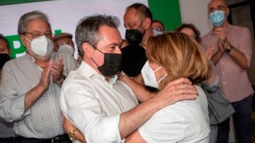 Juan Espadas y Susana Díaz, tras conocerse los resultados de las primarias en el PSOE